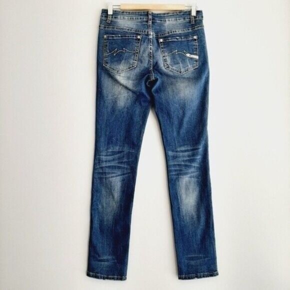 PARASUCO Distressed Skinny Fit Blue Jeans Sz 28 - Picture 5 of 9